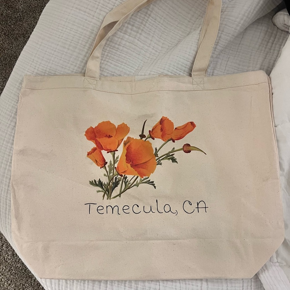Temecula, CA Floral Canvas Tote Bag -